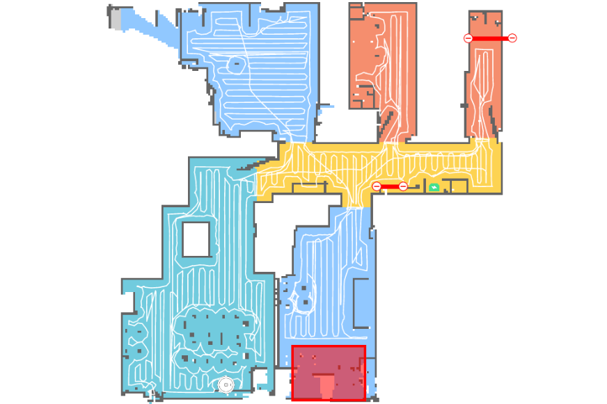 Karte von einer Wohnung wird in der Roborock App angezeigt, welche vom Roborock S6 bzw. S6 MaxV erstellt wurde